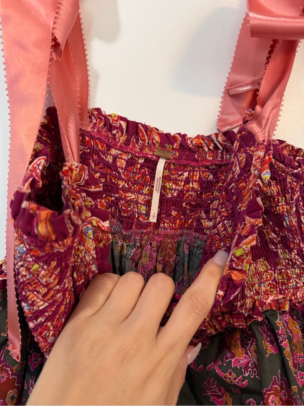 Free People Floral Maxi Dress with Ruffled Straps - Picture 4 of 4